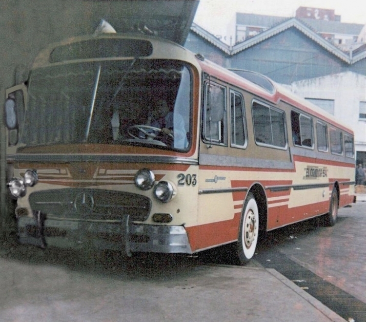 Mercedes-Benz O-317 - Camecas - El Cóndor  
Terminal de Ómnibus Mar Del Plata-El Cóndor con La Luz Azul en el Camino
Unidad 203 
