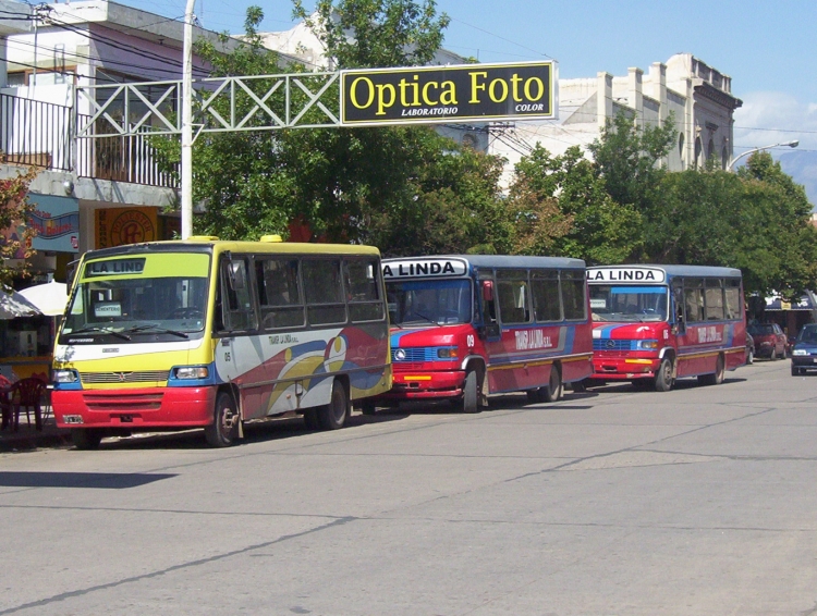 Mercedes-Benz LO 814 - Marcopolo - T. La Linda
Transporte La Linda - Internos 05, 06 y 09

(Datos de izquierda a derecha)
