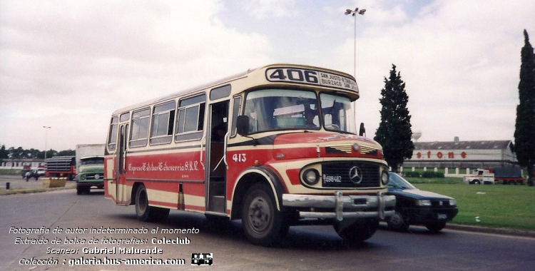 Mercedes-Benz LO 1114 - Biglia - Exp.Esteban Echeverría
B.1698482

Línea 406 (Prov.Buenos Aires), interno 413

Fotógrafo: desconocido al momento
Extraído de bolsa de fotografías del Coleclub
Scaneo: Gabriel Maluende
Colección: www.bus-america.com
