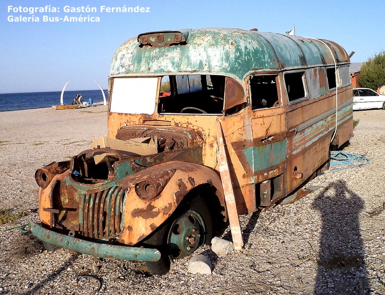 Chevrolet (G.M.C.) 1946
Este pobre chivo ha recorrido varios caminos, hoy yace en una playa de nuestro sur argentino

Fotografía: Gastón Fernández
Palabras clave: GF
