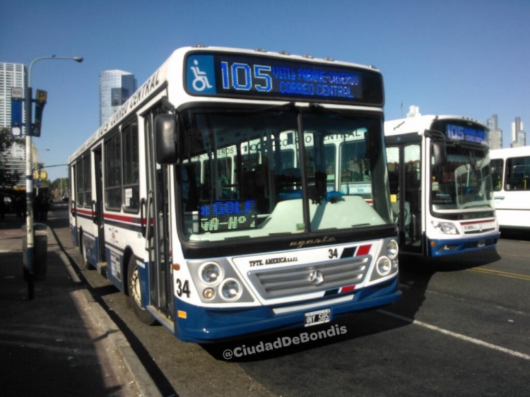 Mercedes-Benz OH 1618 L - Ugarte - América
NNY 585
Línea 105 - Interno 34
Hola a todos! 2º foto y publicación aquí, hoy les dejo este Ugarte MB 1618 de la 105, este junto al 18 de iguales características, son las ultimas incorporaciones de la linea. Estuvieron parados un tiempo, pero salieron a la calle hace 3 semanas aproximadamente. 
Foto sacada hace unos días en Correo Central, el coche que se ve atrás saliendo es el 28, que también volvió a las calles después de un tiempo

http://galeria.bus-america.com/displayimage.php?pid=31488
http://galeria.bus-america.com/displayimage.php?pid=36223
