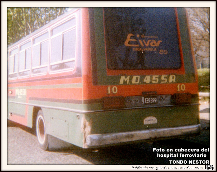 Mercedes-Benz LO 1114 - Eivar - M.O.45
B.2139399
[url=https://bus-america.com/galeria/displayimage.php?pid=52088]https://bus-america.com/galeria/displayimage.php?pid=52088[/url]

Línea 45 (Buenos Aires), interno 10 [1991-199x]
Ex línea 247 (Prov. Buenos Aires), interno 32 [1987-1991]
