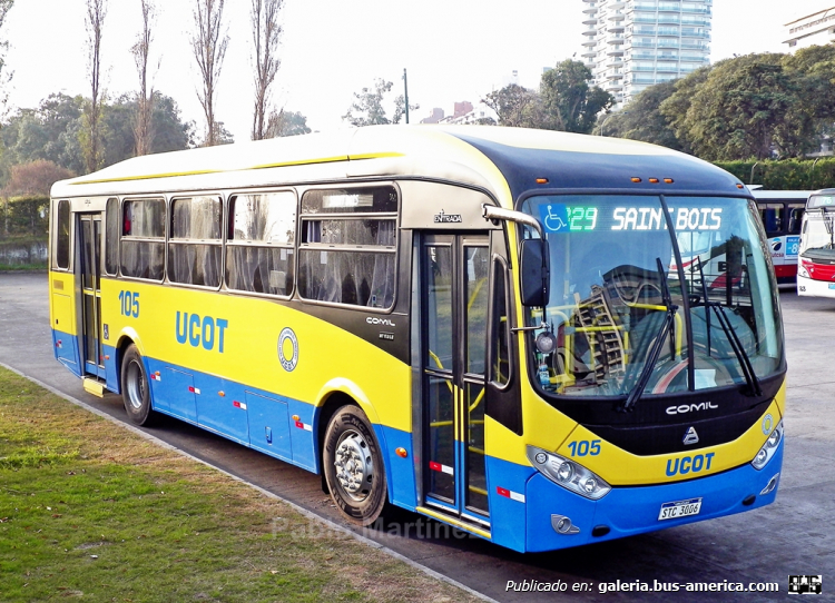 COMIL SVELTO (en Uruguay)
Coche 105 de Ucot en terminal Punta Carretas, en sus primeros días de circulación. Aguardando horario para partir por línea 329 con destino a Sanatorio Saint Bois. 
STC-3006

Foto: Pablo Martínez 
Palabras clave: COMIL SVELTO AGRALE URUGUAY MONTEVIDEO UCOT