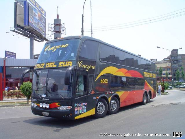 Marcopolo G6 Paradiso 1800 DD (en Perú) - Cruz del Sur
Fotógrafo: desconocido
Palabras clave: cruz del sur