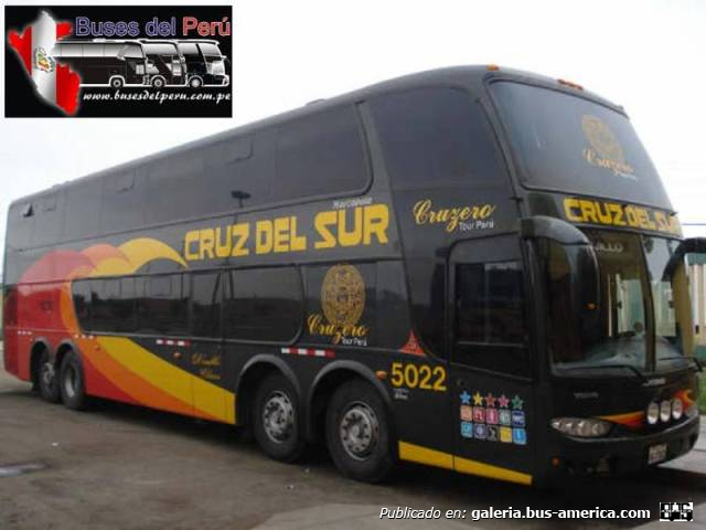 Marcopolo G6 Paradiso 1800 DD (en Perú) - Cruz del Sur
Fotografía extraídad de: Buses del Perú
Palabras clave: cruz del sur