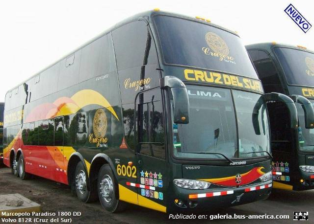 Marcopolo G6 Paradiso 1800 DD (en Perú) - Cruz del Sur
Fotógrafo: desconocido
Palabras clave: cruz del sur