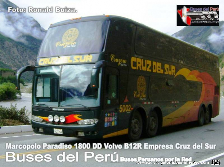 Marcopolo G6 Paradiso 1800 DD (en Perú) - Cruz del Sur
Fotógrafo: Ronadl Buiza
Extraído de: Buses del Perú
Palabras clave: cruz del sur