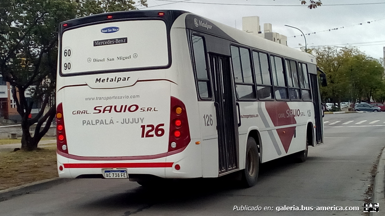 Mercedes-Benz OF 1621 - Metalpar Tronador Nueva Generación - Gral. Savio
AC 738 FE

Gral. Savio, interno 126 (Parte de Atras)
