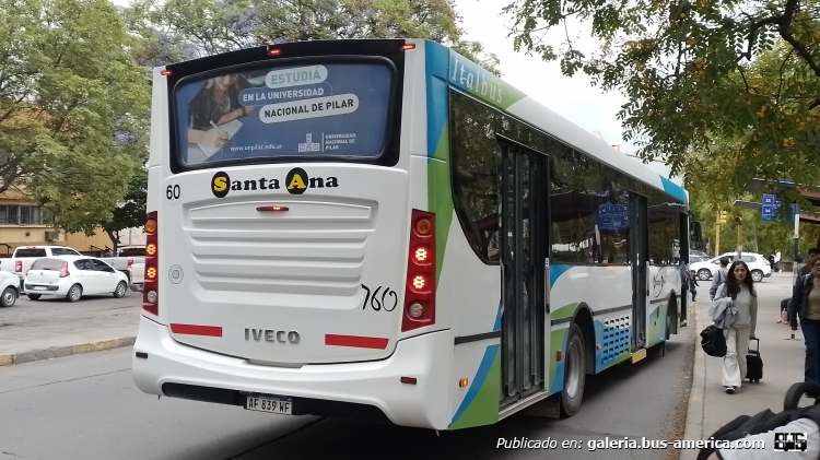 Iveco CC 170 G21 GNC - Italbus Bello - Santa Ana
AF 839 WF

Linea 39 (S.S. de Jujuy), interno 760
(Parte de Atras)
