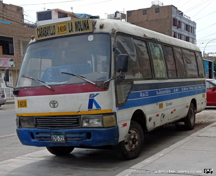 Toyota Coaster (en Perú) - KEJVIDSA
A7G-723

Línea 1410 (Lima) , padrón ¿?
